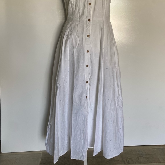 Vintage Western Hippie Button Down Sleeveless White Sewn Bohemian Pockets Retro - Picture 9 of 14